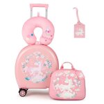 Costway 35 l valise enfant à roulettes 14?? + sac à dos 10?? avec oreiller de cou Étiquette de bagage ... Costway 35 l valise enfant à roulettes 14?? + sac à dos 10?? avec oreiller de cou Étiquette de bagage ...