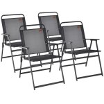 Costway lot de 4 chaises de jardin pliantes en textilène avec accoudoirs en métal, fauteuil de jardin ... Costway lot de 4 chaises de jardin pliantes en textilène avec accoudoirs en métal, fauteuil de jardin ...
