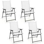 Costway lot de 4 chaises pliantes de jardin tissu résistant aux intempéries accoudoirs pour jardin cour ... Costway lot de 4 chaises pliantes de jardin tissu résistant aux intempéries accoudoirs pour jardin cour ...