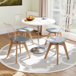 Costway lot de 4 chaises de salle � manger modernes 47 x 52 x 81 cm sans accoudoirs avec dossier transparent ...