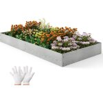 Costway 6 pi�ces carr� potager 600 cm en m�tal galvanis� pour pelouses trottoirs terrasses design flexible ...
