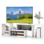 Costway 60 meuble tv 2 pcs modulaires meuble tv angle pour recoin combination libre meuble tv angle pour ...