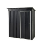 Costway abri de jardin 1. 4m2 toit en pente - porte coulissante verrouillable pour rangement des outils ...