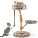 Costway arbre à chat 90 cm en bois massif perchoir poteaux à gratter en jute naturel corde en jute doux ... Costway arbre à chat 90 cm en bois massif perchoir poteaux à gratter en jute naturel corde en jute doux ...