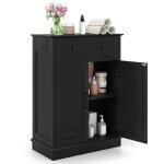 Costway armoire de salle de bain avec 2 portes tiroir et tagre rglable pour cuisine salon salle  ...