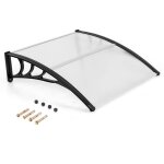 Costway auvent marquise de porte et fen�tre 102 x 99 cm - en polycarbonate - protection solaire upf50 ...