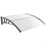 Costway auvent marquise de porte et fentre 122 x 99 cm en polycarbonate protection extrieur contre ...