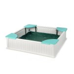 Costway bac � sable enfant hdpe avec couvercle en tissu oxford et doublure 1235 x 1235 x 315 cm (l x ...