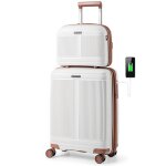 Costway bagage de cabine 20 trousse  cosmtiques 14 avec serrure tsa port usb roulettes approuv par ...