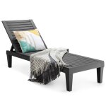 Costway bain de soleil inclinable chaise longue dossier rglable sur 5 positions rsistante aux intempries ...