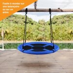 Costway balanoire nid d?oiseau rond 100 cm de diamtre pour arbre support de charge maximale 150 kg ...