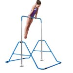 Costway barre de gymnastique extensible pour enfants avec structure triangulaire r�glable en hauteur ...