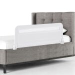 Costway barri�re de lit pliable enfant 100 cm avec housse amovible et lavable maille respisante sangle ...