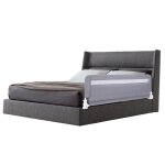 Costway barri�re de lit pliable enfant 120 cm avec housse amovible et lavable maille respisante sangle ...