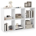 Costway bibliothque ouverte  6 cubes sur 2 niveaux kit anti - basculement pour bureau chambre salon ...