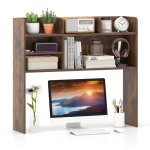 Costway biblioth�que sur table � 3 niveaux pour moniteurs jusqu� 32 organisateur de bureau pour dortoir ...