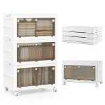 Costway boîte rangement plastique 126l 3 caisses de rangement pliables avec 4 roulettes et couvercles ... Costway boîte rangement plastique 126l 3 caisses de rangement pliables avec 4 roulettes et couvercles ...