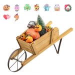 Costway brouette décorative en bois pour plantes avec roue flexible, 9 accessoires magnétiques, 2 longues ... Costway brouette décorative en bois pour plantes avec roue flexible, 9 accessoires magnétiques, 2 longues ...