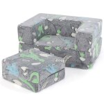 Costway canap� enfants modulaire phosphorescent avec coussin housse lavable en machine rembourrage en ...