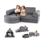 Costway canap� modulaire 13 pi�ces pour enfants en mousse convertible 145 x 71 x 46 cm mobilier pour ...