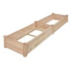 Costway carré potager en bois 228 x 62 x 25 cm 2 bacs à fleurs et séparateurs lit de jardin pour fleurs ... Costway carré potager en bois 228 x 62 x 25 cm 2 bacs à fleurs et séparateurs lit de jardin pour fleurs ...