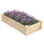 Costway carré potager carré en bois sapin 120 x 61 x 255 cm fond ouvert et drainage pour fleurs herbes ... Costway carré potager carré en bois sapin 120 x 61 x 255 cm fond ouvert et drainage pour fleurs herbes ...