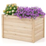 Costway carr potager en sapin massif 100 x 64 x 655cm base ouverte pour lgumes fruits fleurs arbustes ...