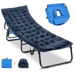 Costway chaise longue pliante avec matelas de camping en velours appuie - tte rglable  5 positions ...