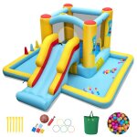 Costway château gonflable 7 en 1 pour enfants avec toboggan tunnel panier de basket jeu de lancer danneaux ... Costway château gonflable 7 en 1 pour enfants avec toboggan tunnel panier de basket jeu de lancer danneaux ...