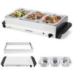 Costway chauffe - buffet Électrique avec 3 gn1 / 3 couvercle transparents température ajustable acier ... Costway chauffe - buffet Électrique avec 3 gn1 / 3 couvercle transparents température ajustable acier ...