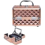 Costway coffret de maquillage avec miroir et verrouillage beauty case portable 23 x 15 x 18cm pour coiffeusefo ...