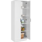 Costway colonne salle de bain armoire haute avec 2 portes, 5 tagres, pour salon, cuisine, 59 x 43, ...
