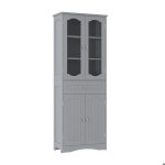 Costway colonne salle de bain armoire haute  4 portes 1 tiroir 2 etagres rglables salle de bain cuisine ...