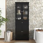Costway colonne salle de bain armoire haute  4 portes 1 tiroir 2 etagres rglables salle de bain cuisine ...