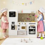 Costway cuisine enfants 3 ans + 10 avec accessoires effet lumineux et sonores lave - vaisselle micro ...