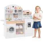 Costway cuisine enfants 3 ans + 26 accessoires xxl 106 x 30 x 105 cm (l x l x h) avec machine � laver ...
