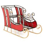 Costway dcoration de nol en forme de traneau du pre nol en mtal avec tagre  2 niveaux 93 x 41 ...