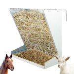 Costway distributeur de foin et grains 2 - en - 1 distance ajustable rtelier  foin  suspendre 83l ...
