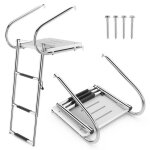 Costway chelle de piscine pliable tlescopique - acier inoxydable, 3 marches, charge 227kg, 2 mains ...