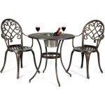 Costway ensemble pour jardin 3 pièces table et 2 chaises avec seau à glace amovible accoudoir en fonte ... Costway ensemble pour jardin 3 pièces table et 2 chaises avec seau à glace amovible accoudoir en fonte ...