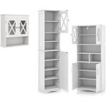 Costway ensemble de meubles de salle de bain colonne salle de bain armoire de salle de bain murale et ... Costway ensemble de meubles de salle de bain colonne salle de bain armoire de salle de bain murale et ...