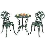 Costway ensemble table et 2 chaises de patio en fonte aluminium forme de rose trou pour parasol pour ... Costway ensemble table et 2 chaises de patio en fonte aluminium forme de rose trou pour parasol pour ...