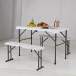 Costway ensemble de table et banc de jardin pliantes pour 4 personnes plateau en pehd rsistant aux intemprie ...