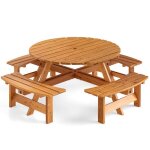 Costway ensemble table ronde et chaises de jardin 8 personnes table de pique - nique avec 4 bancs trou ... Costway ensemble table ronde et chaises de jardin 8 personnes table de pique - nique avec 4 bancs trou ...