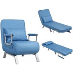 Costway fauteuil chauffeuse canap lit convertible dhoussable remboure deponge avec oreiller surface ...