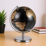 Costway globe terrestre 20cm m�tal noir et or - cr�atif cadeau id�al - d�coration de bureau�colesalon ...