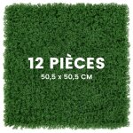 Costway haie artificielle 505 x 505 cm 12 panneaux de feuillage muraux en gazon int�rieure et ext�rieure ...