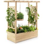 Costway jardinière avec treillis latéraux et toit suspendu bois sapin pré - huilé bac à fleurs avec trou ... Costway jardinière avec treillis latéraux et toit suspendu bois sapin pré - huilé bac à fleurs avec trou ...