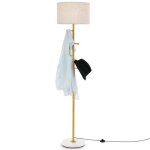 Costway lampadaire salon 166, 5cm 2 en 1 porte manteau - 5 crochets - en mtal - interrupteur  pied ...