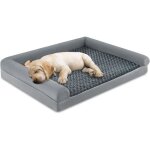 Costway lit l pour chien jusqu� 36kg coussin en mousse forme d?uf housse amovible lavable fond antid�rapant ...